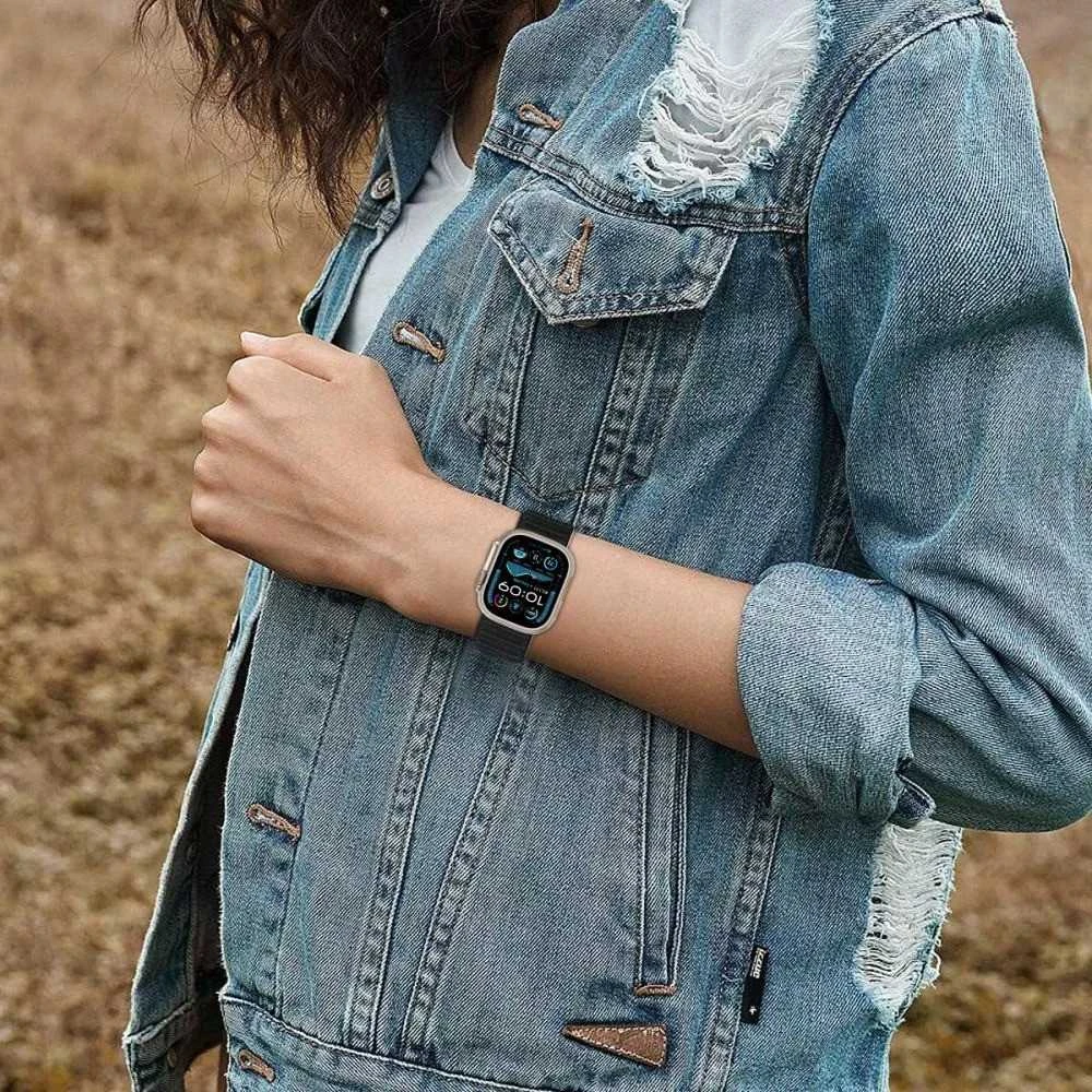 Apyrankė Apple Watch 6 / 7 / 8 / 9 / 10 / SE / Ultra 1 / 2 (44 / 45 / 46 / 49 mm) Tech-Protect Nylon juodos spalvos