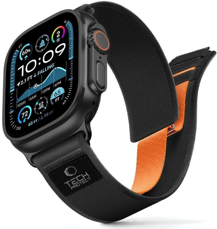 Tech-Protect Elite Elite Apple Watch 8 / 9 / 10 / 11 / SE / Ultra (44 / 45 / 46 / 49 mm) JUODA/ORANŽINĖ