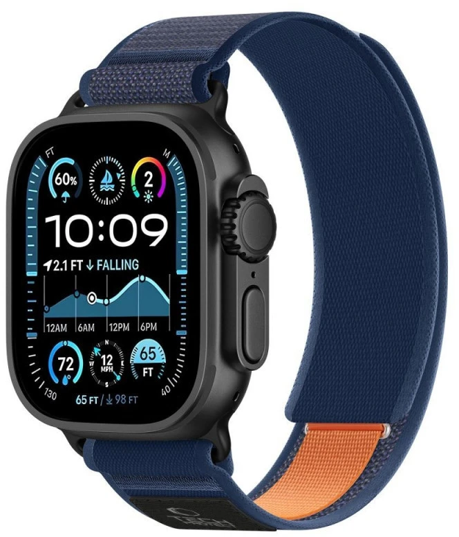 Tech-Protect Elite Elite Apple Watch 8 / 9 / 10 / 11 / SE / Ultra (44 / 45 / 46 / 49 mm) TAMSIAI MĖLYNA/ORANŽINĖ