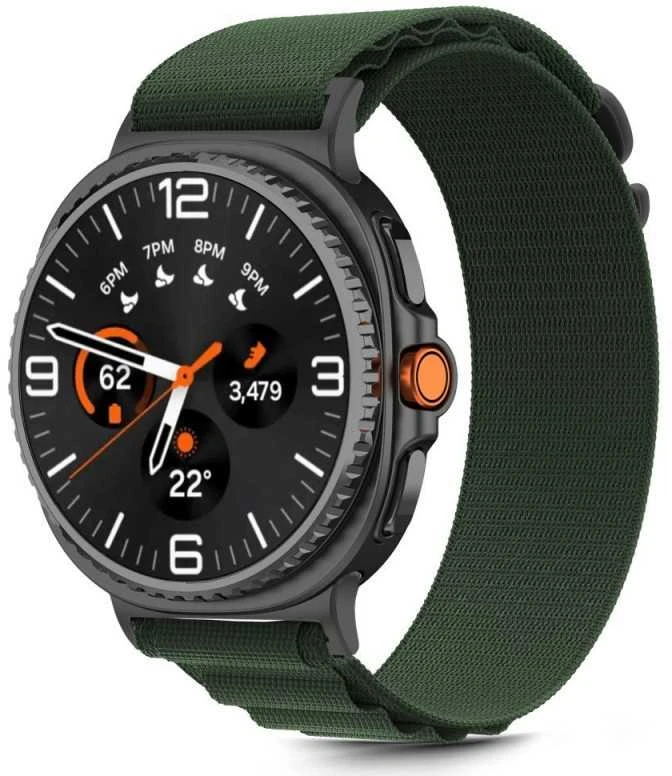 Tech-Protect Nylon Stripe apyrankė skirta Samsung Galaxy Watch 40/44/46 mm – žalios spalvos
