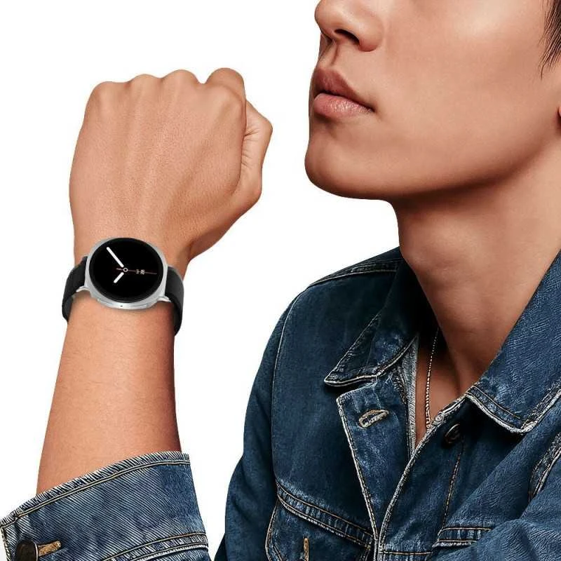 Tech-Protect Nylon Stripe apyrankė skirta Samsung Galaxy Watch 40/44/46 mm – juodos spalvos ir oranžinės spalvos