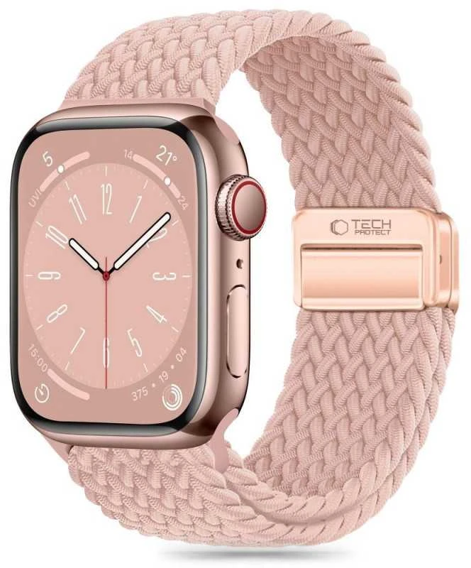 Apyrankė Apple Watch 4 / 5 / 6 / 7 / 8 / 9 / SE / Ultra 1 / 2 (42 / 44 / 45 / 49 mm) Tech-Protect Nylonmag Dusty Rose rožinės spalvos