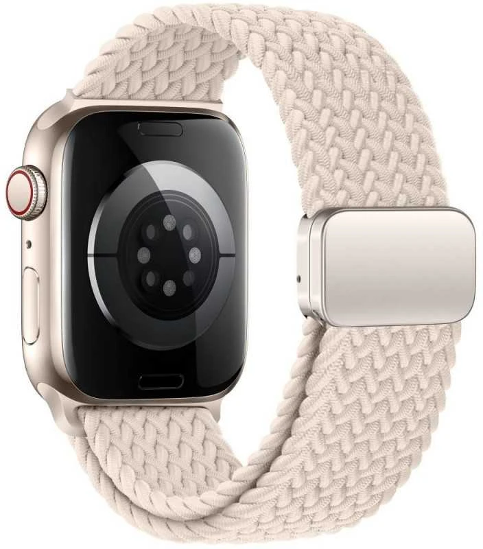 Apyrankė Apple Watch 4 / 5 / 6 / 7 / 8 / 9 / SE / Ultra 1 / 2 (42 / 44 / 45 / 49 mm) Tech-Protect Nylonmag Starlight kreminis