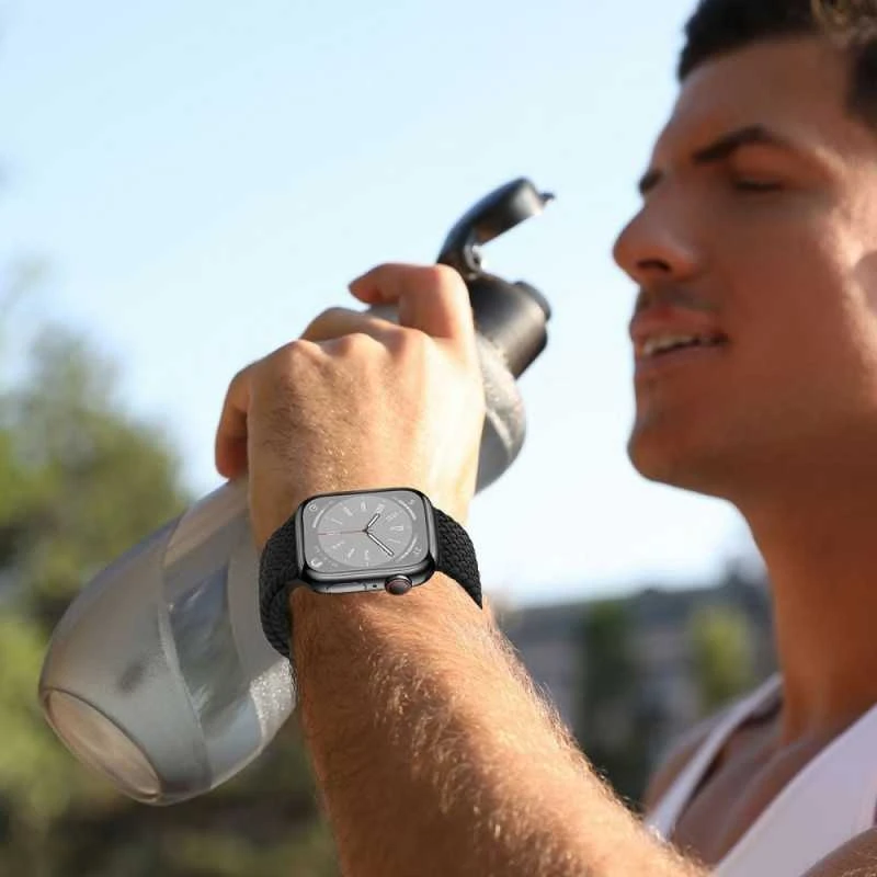 Apyrankė Apple Watch 4 / 5 / 6 / 7 / 8 / 9 / SE / Ultra 1 / 2 (42 / 44 / 45 / 49 mm) Tech-Protect Nylonmag juodos spalvos