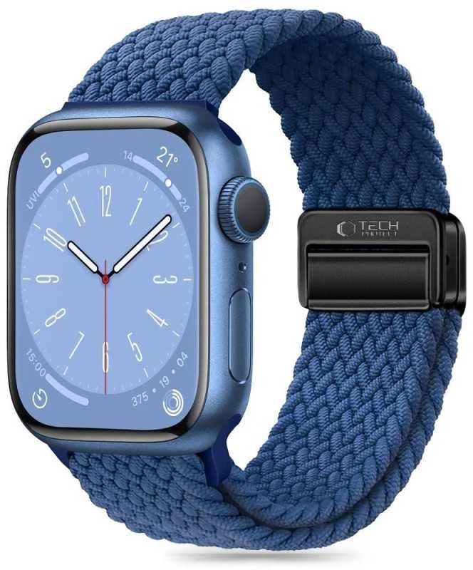 Apyrankė Apple Watch 4 / 5 / 6 / 7 / 8 / 9 / SE / Ultra 1 / 2 (42 / 44 / 45 / 49 mm) Tech-Protect Nylonmag Montego mėlynos spalvos
