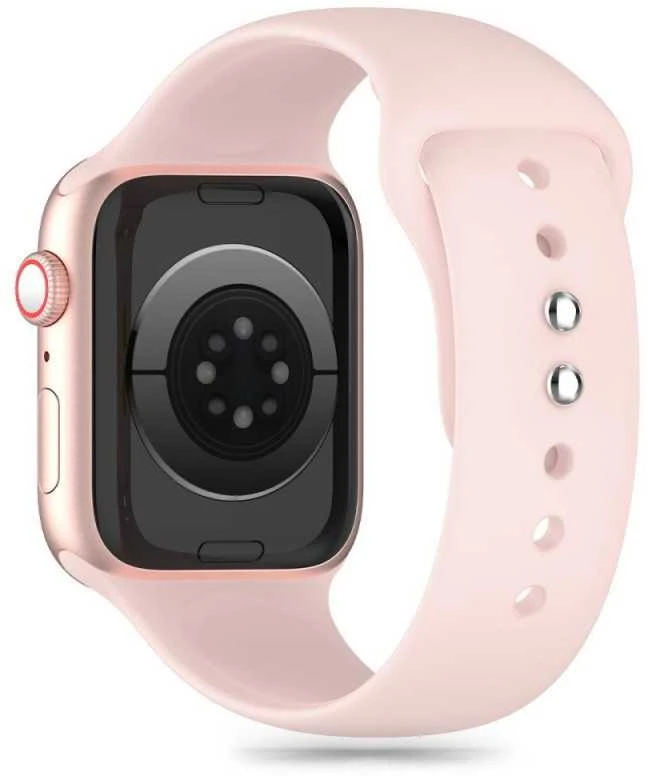 Apyrankė Apple Watch 3 / 4 / 5 / 6 / 7 / 8 / 9 / SE (38 / 40 / 41 mm) Tech-Protect silikoninė Light rožinės spalvos