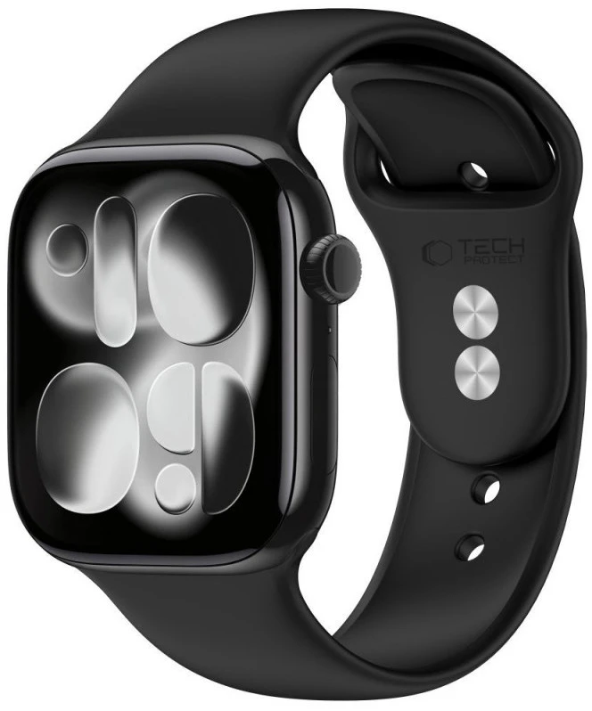 Tech-Protect SILIKONINIS DIRŽELIS WATCH 8 / 9 / 10 / 11 / 12 / SE / ULTRA (44 / 45 / 46 / 49 MM) Juodas
