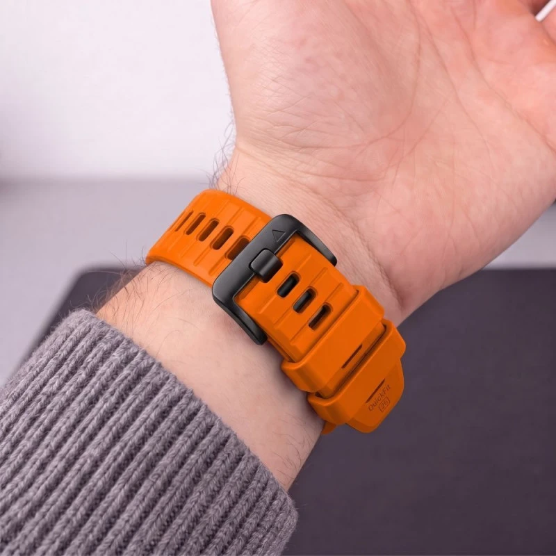 GK PROTECTION Dirželis Tech-Protect Silicone do Garmin Fenix 5 / 6 / 6 Pro / 7 / 8 / 8 Pro / E / 9 / 9 Pro 51 mm Signal Oranžinis (THP6088)
