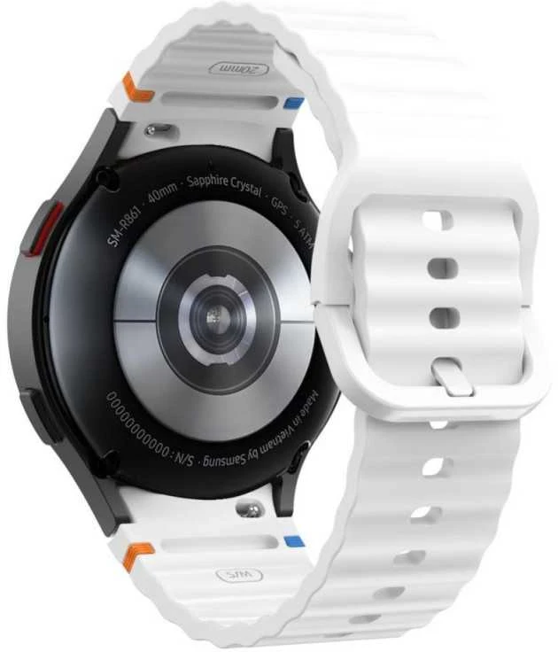 Apyrankė Samsung Galaxy Watch 4 / 5 / 5 PRO / 6 / 7 / FE Tech-Protect silikoninė Sport baltos spalvos