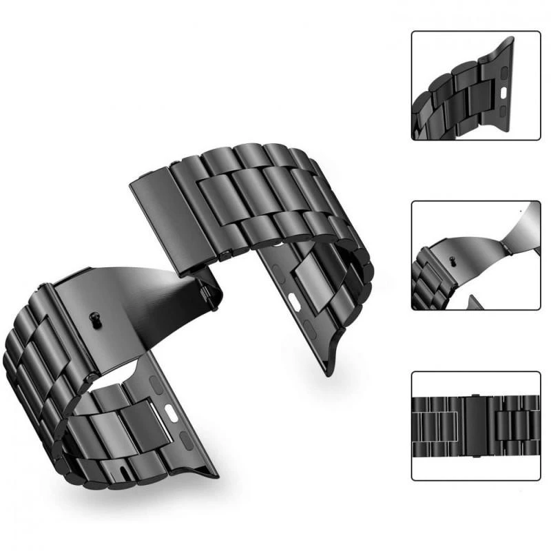 Apyrankė Apple Watch 4 / 5 / 6 / 7 / SE (42 / 44 / 45 mm) Tech-Protect Stainless juodos spalvos