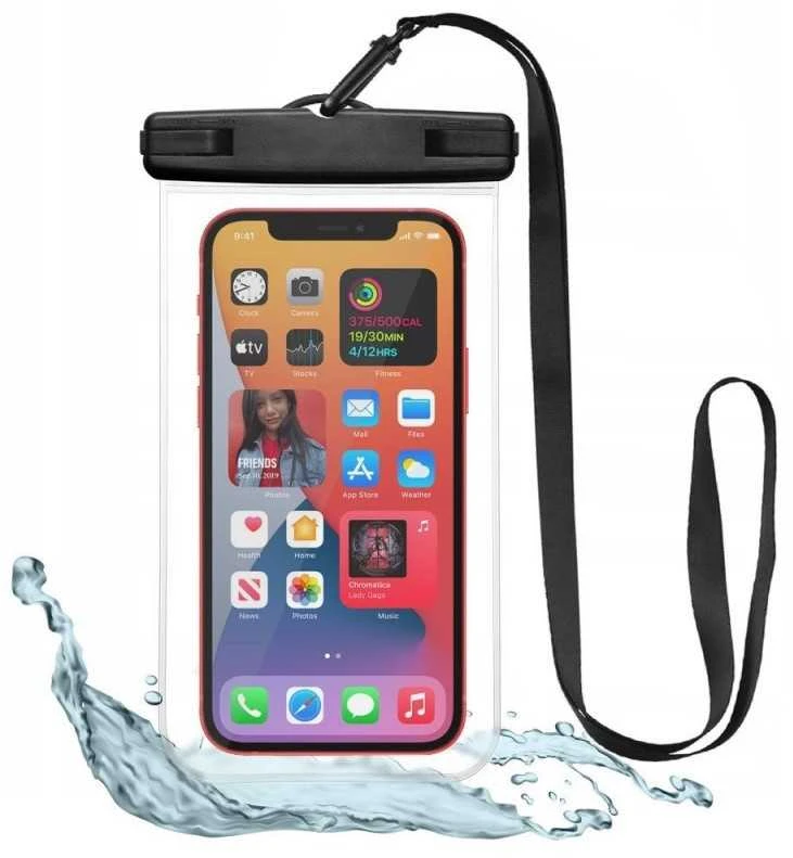 TECH-PROTECT UNIVERSALUS VANDENIUI atsparus dėklas Juodas/CLEAR