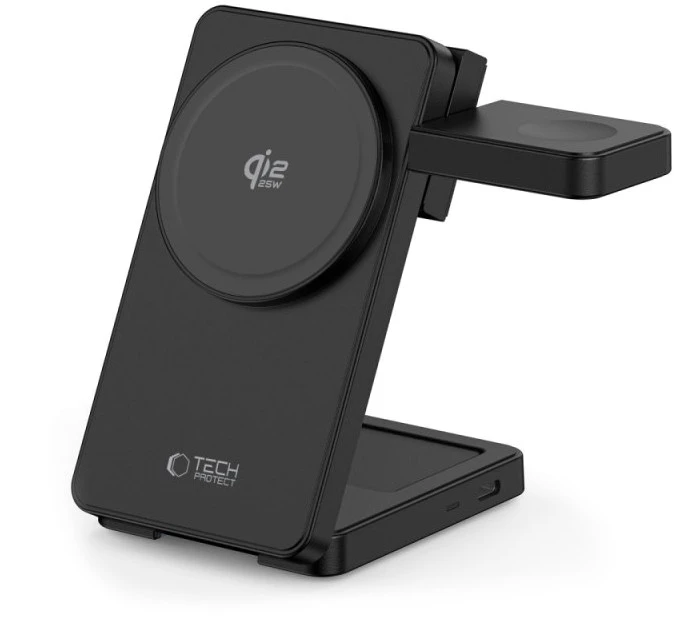 TECH-PROTECT A56 3IN1 MAGNETINIS MagSafe BELAIDIS ĮKROVIKLIS 25W QI2.2 Juodas