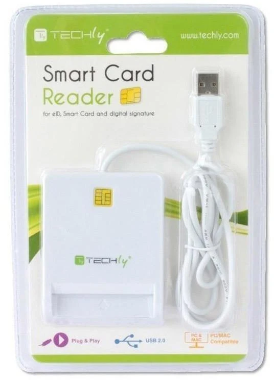 TECHLY 029150 Techly Compact USB 2.0 Smart kortelių skaitytuvas, rašiklis baltas