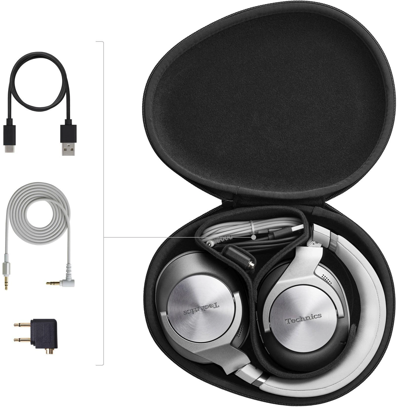 Ausinės Technics EAH-A800E-K, Sidabrinės spalvos