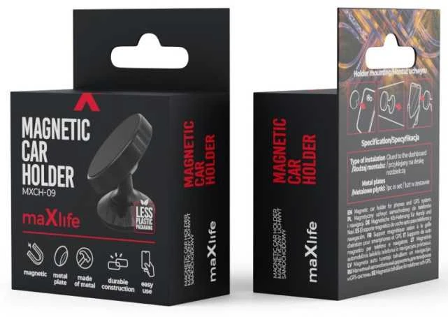 Maxlife automobilinis laikiklis MXCH-09 magnetinis juodos spalvos