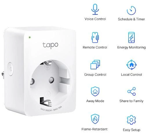 TP-LINK | Mini Smart Wi-Fi Socket | Tapo P110 | Baltas