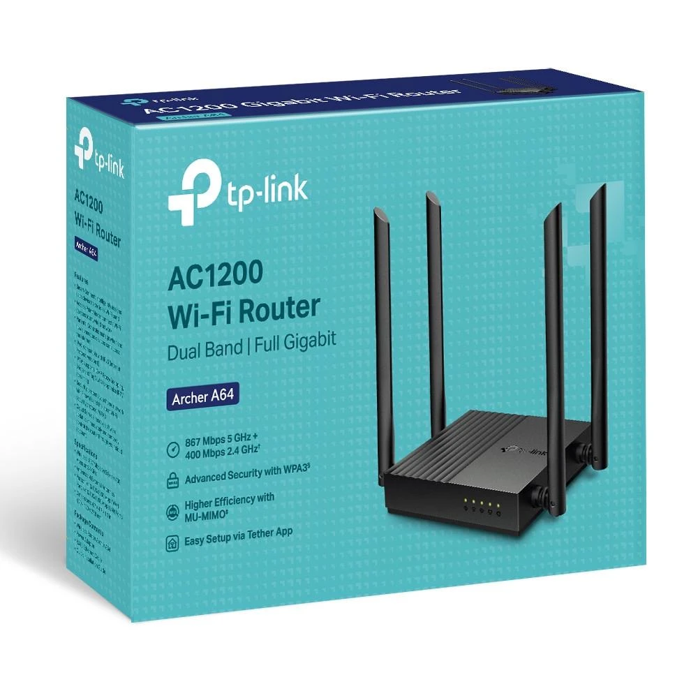 TP-Link AC1200 Dviejų juostų Wi-Fi Maršrutizatorius su MU – MIMO, 300 Mbps esant 2,4 GHz + 867 Mbps esant 5 GHz