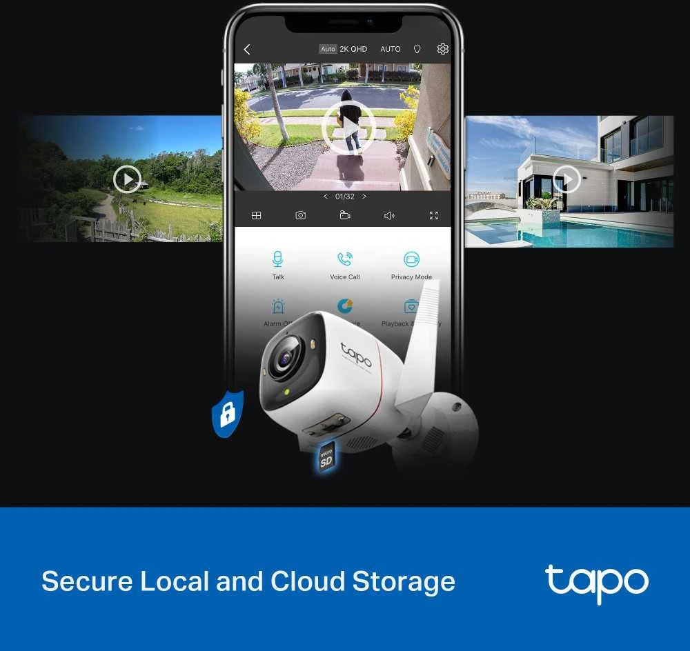 TP-LINK | ColorPro Outdoor Security Wi-Fi kamera | Tapo C325WB | Kulka | 4 MP | F1.0 | IP66 | H.264 | „MicroSD“, iki 512 GB