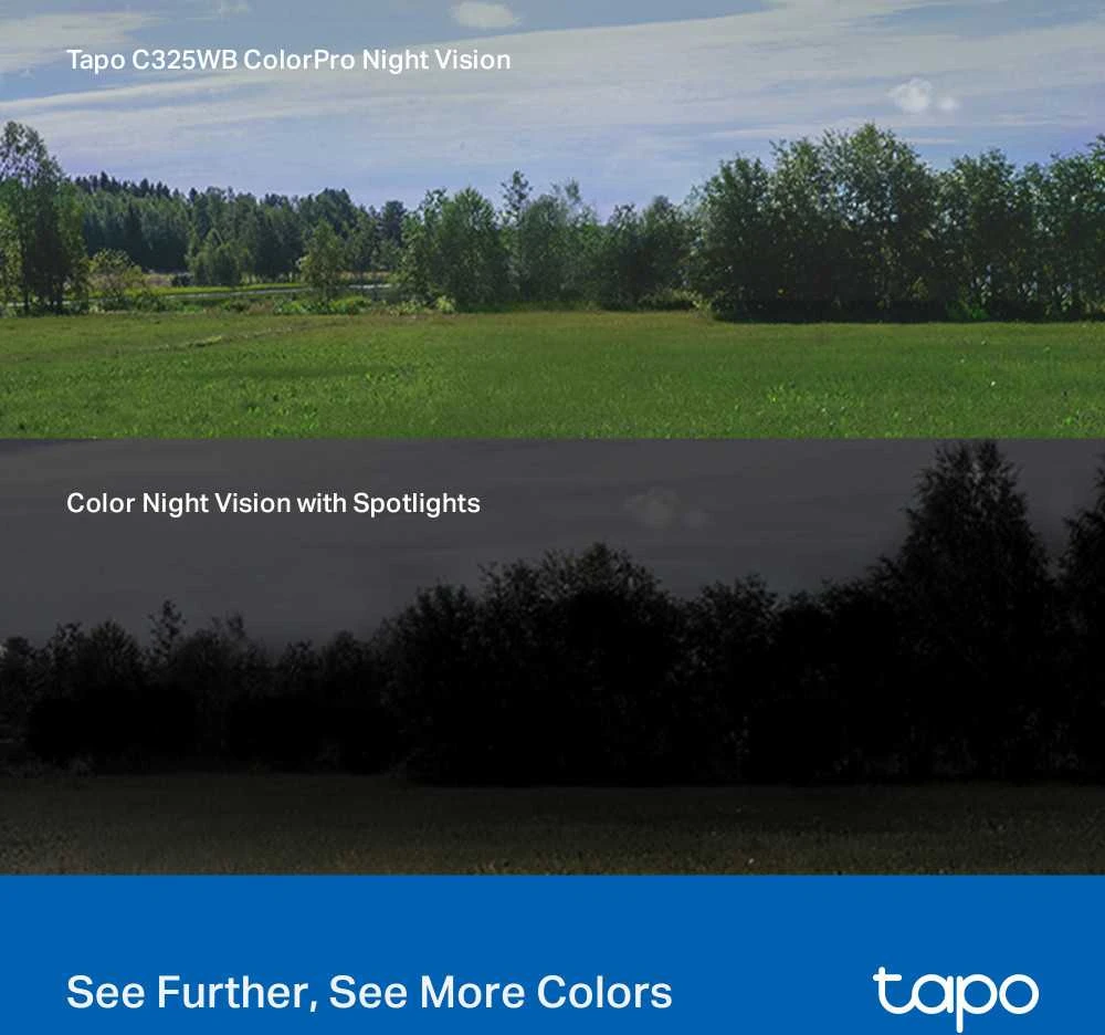 TP-LINK | ColorPro Outdoor Security Wi-Fi kamera | Tapo C325WB | Kulka | 4 MP | F1.0 | IP66 | H.264 | „MicroSD“, iki 512 GB