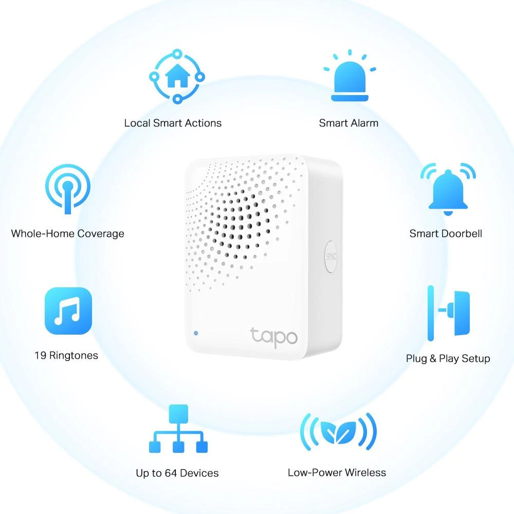TP-LINK | Tapo išmanusis daiktų interneto mazgas su varpeliu | Tapo H100 | 868/922MHz