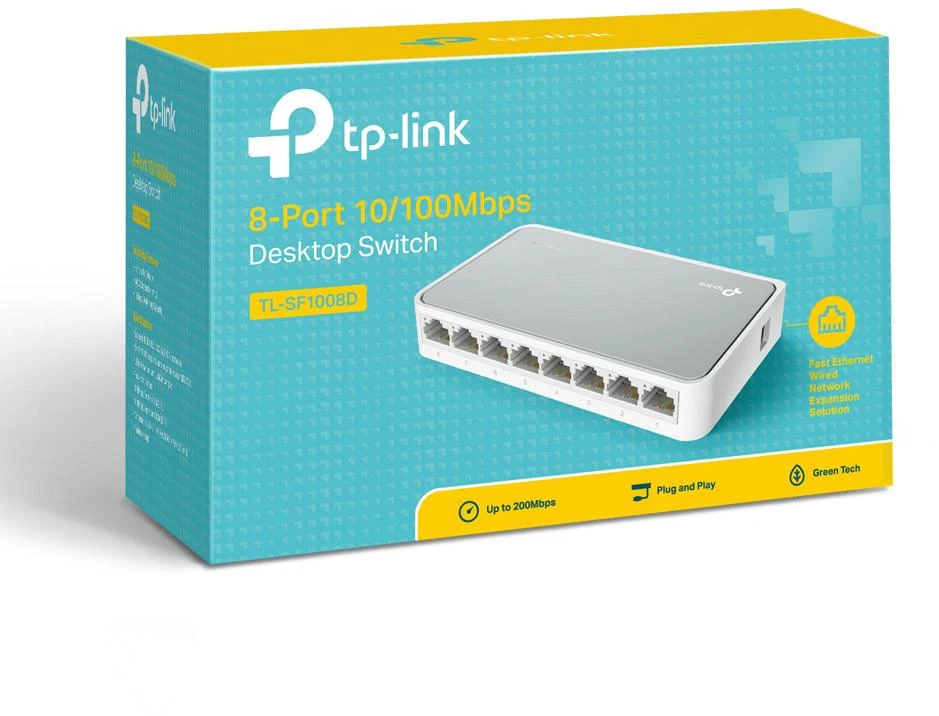 Šakotuvas TP-LINK 8 prievadų 10/100 Mbps komutatorius darbalaukio