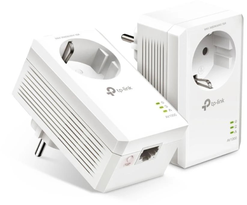 TP-LINK | AV1000 Gigabit Passthrough Powerline Adapteris | TL-PA7017P | 1000 Mbit/s | Ethernet LAN (RJ-45) jungtys 1 | Nėra „Wi-Fi“ | Papildomas lizdas