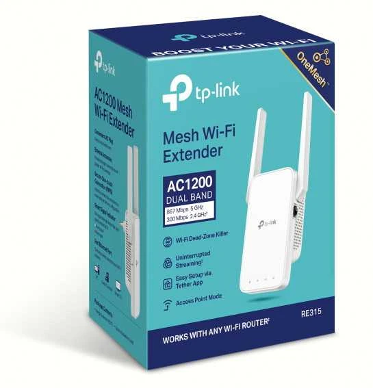 Ryšio stiprintuvas TP-link RE315/ AC1200 Mesh Wi-Fi Range Extender