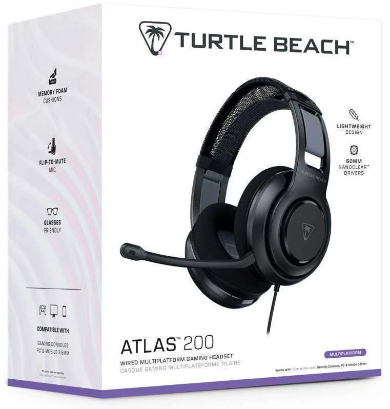 Turtle Beach Atlas 200 (juodos) laidinės ausinės | 3.5mm | PC | XBOX