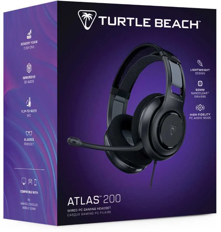Turtle Beach Atlas 200 (juodos) laidinės ausinės | 3.5mm | USB