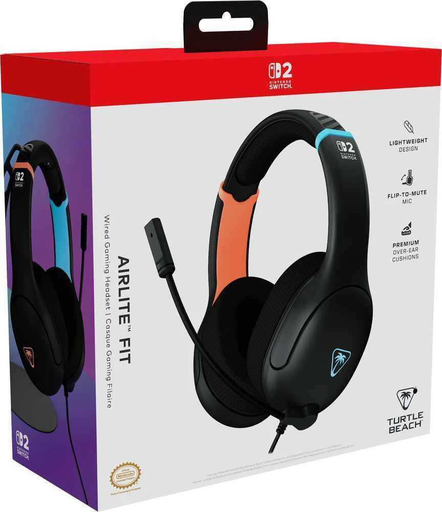 „Turtle Beach Airlite Fit“ ausinės, juodos spalvos, skirtos „Nintendo Switch™ 2“