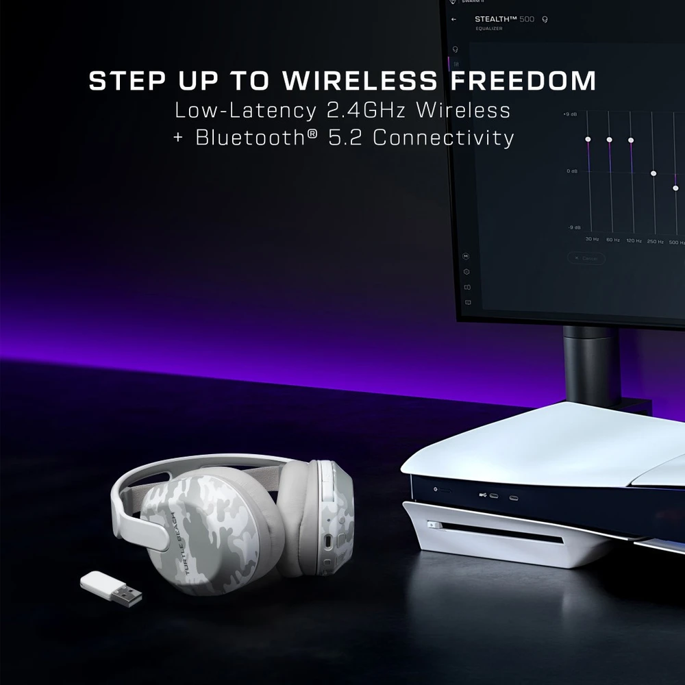 Ausinės „Turtle Beach Stealth 500 PS“ arktinis kamufliažas