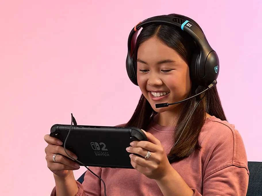 „Turtle Beach Airlite Fit“ ausinės, juodos spalvos, skirtos „Nintendo Switch™ 2“