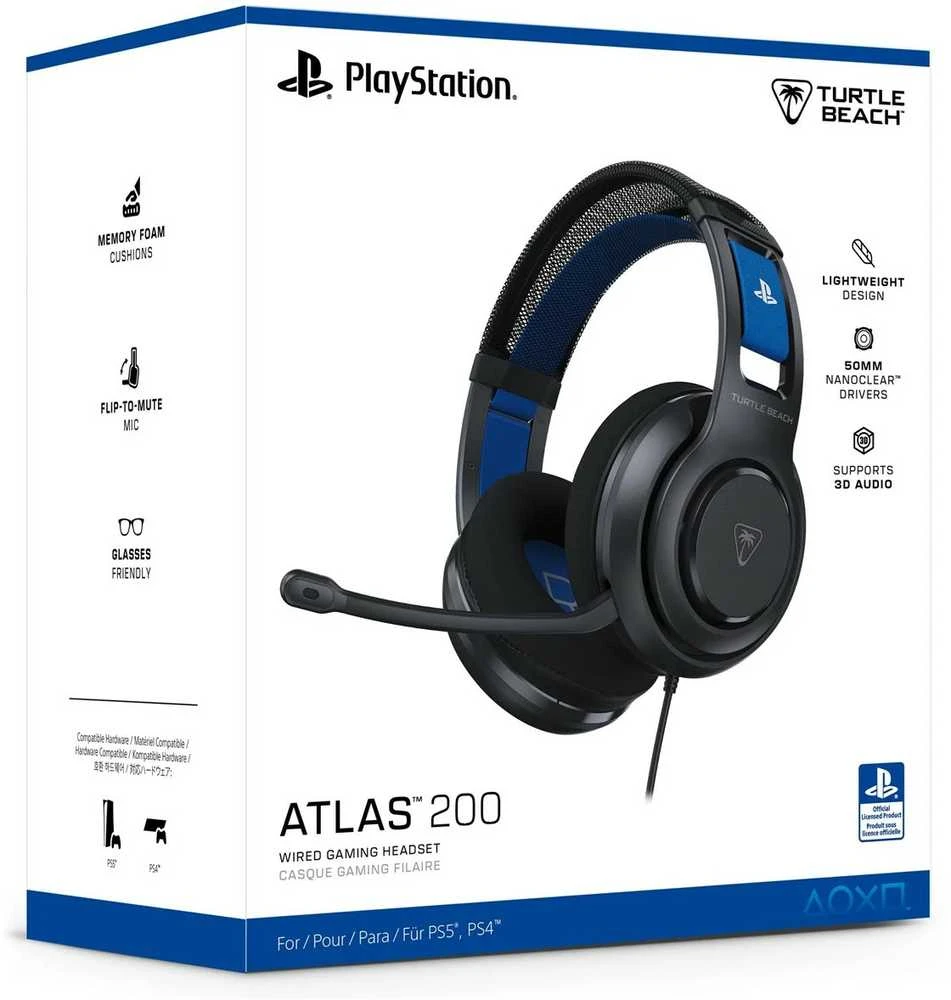 Turtle Beach Atlas 200 (juodos) laidinės ausinės | 3.5mm | PS4 | PS5
