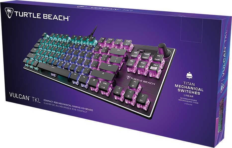Turtle Beach Vulcan TKL RGB 75% juoda laidinė mechaninė klaviatūra (Titan II Raudona switch, US)