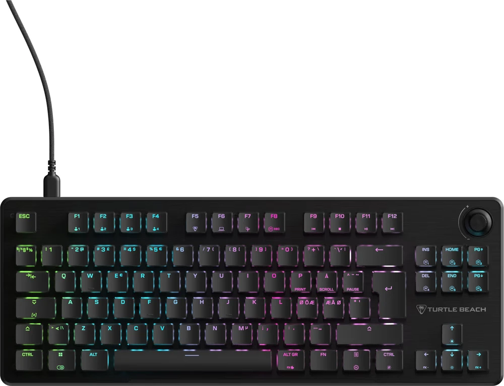 Turtle Beach Vulcan II TKL 75% juoda laidinė mechaninė klaviatūra (Raudona switch, US)