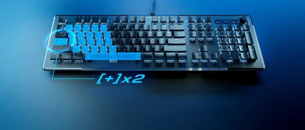 Klaviatūra žaidimams Turtle Beach Vulcan II Roccat Titan II Raudona su laidu mechaninė su pašvietimu balta