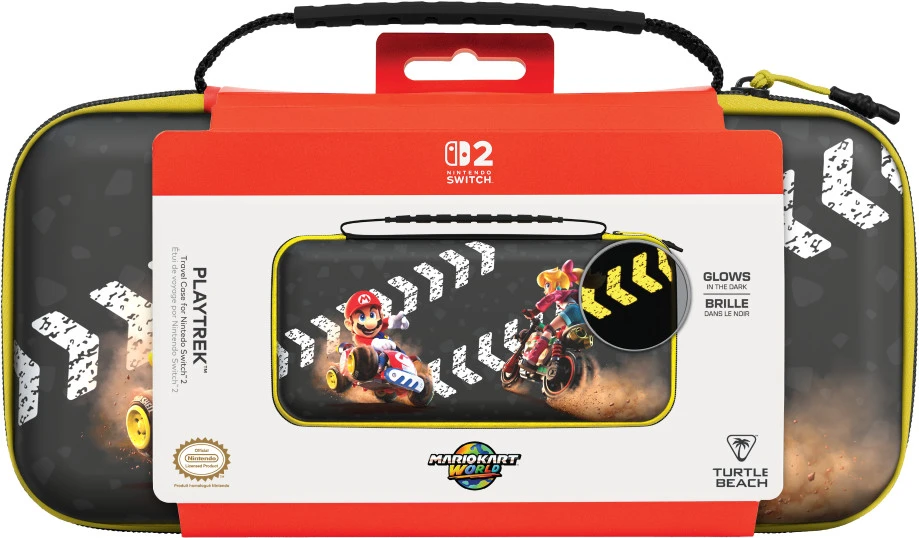 „Turtle Beach PlayTrek“ kelioninis dėklas „Nintendo Switch 2“, „Mario Kart World“ konsolėms