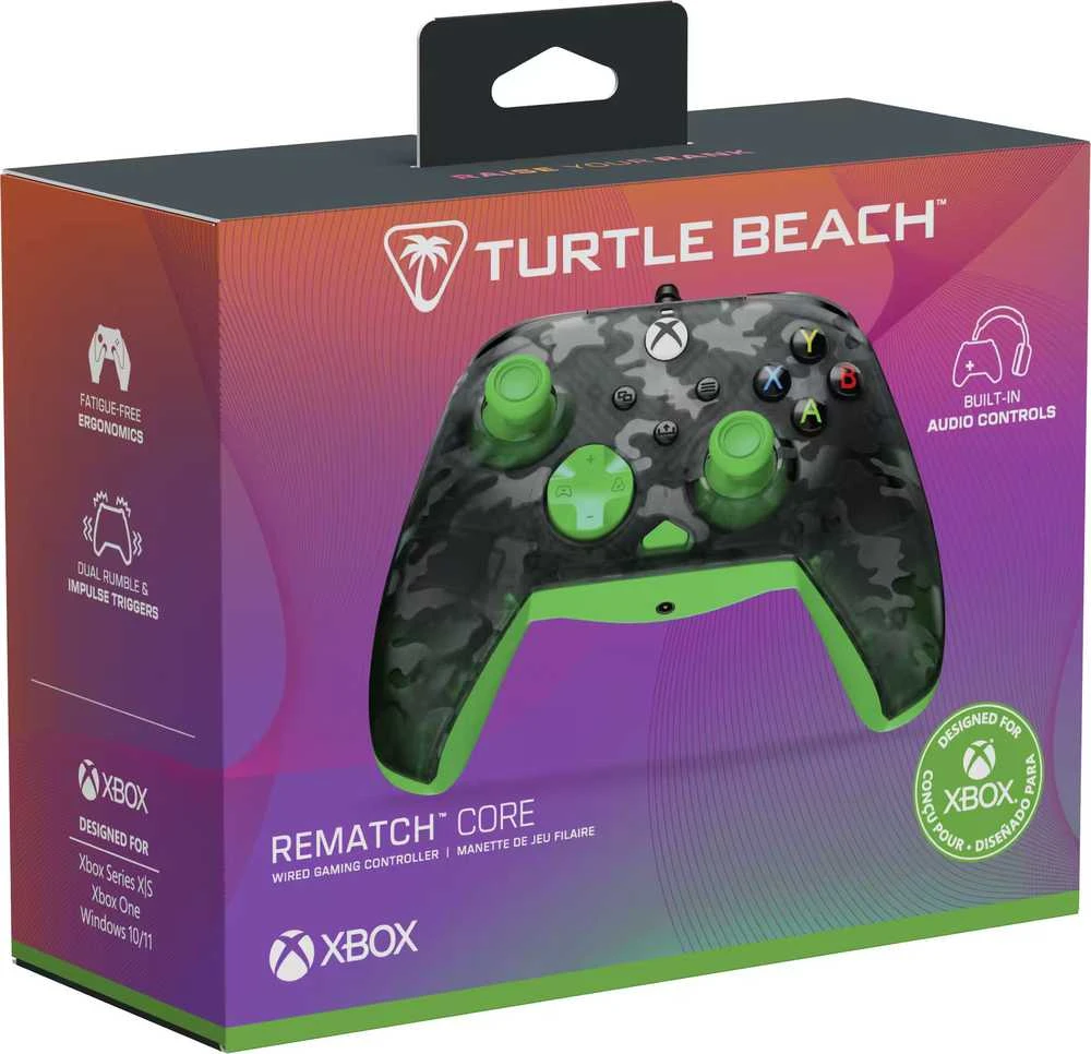 Turtle Beach Rematch Core Laidinis Žaidimų Pultelis | Ghost Camo Juoda/Žalia | XBOX
