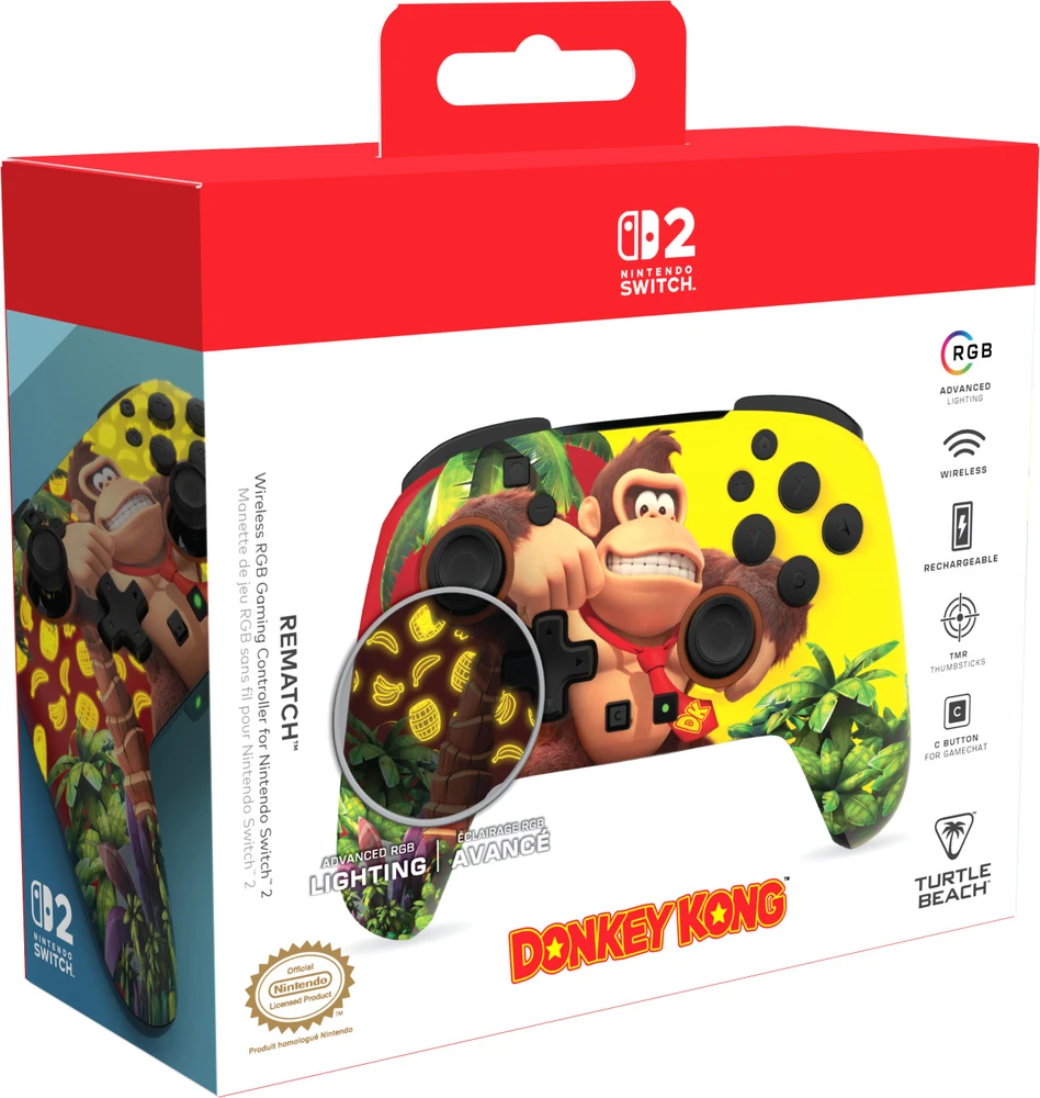 Turtle Beach wireless controller Rematch Nintendo Switch 2, Donkey Kong Jungle