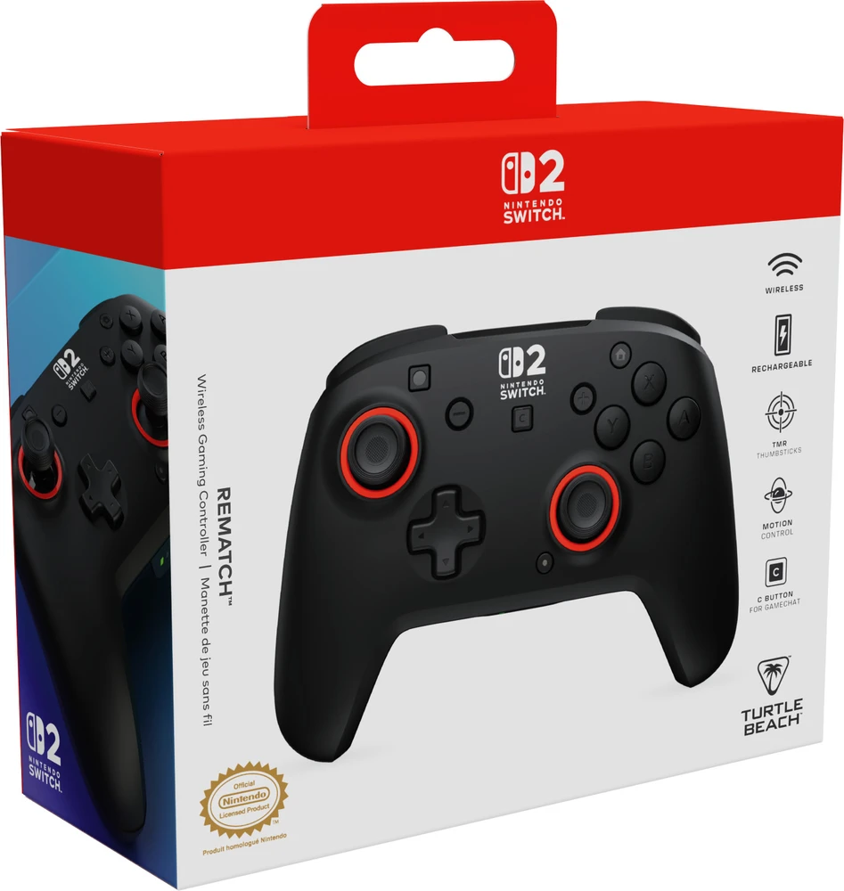 Turtle Beach wireless controller Rematch Nintendo Switch 2, juodas
