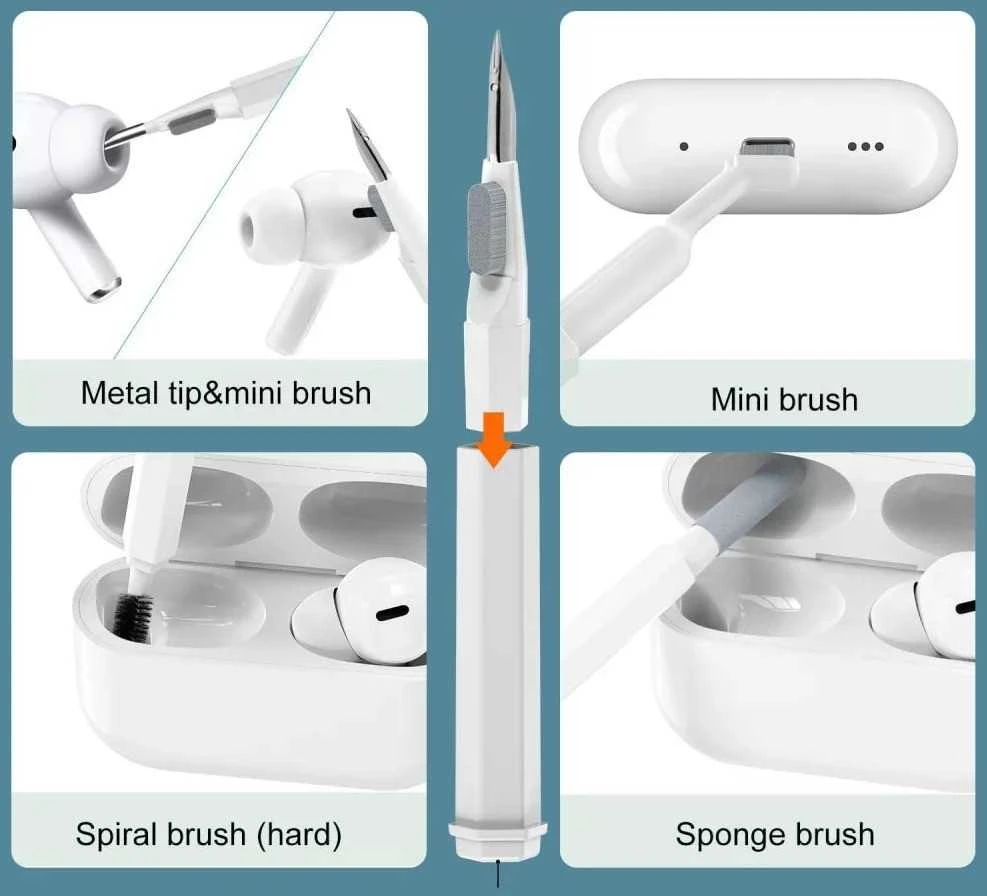 Valiklis Tech-Protect 20-in-1 Multifunctional Cleaning Kit for Phone, Planšetė, Nešiojamas kompiuteris, and Headphones - Baltas
