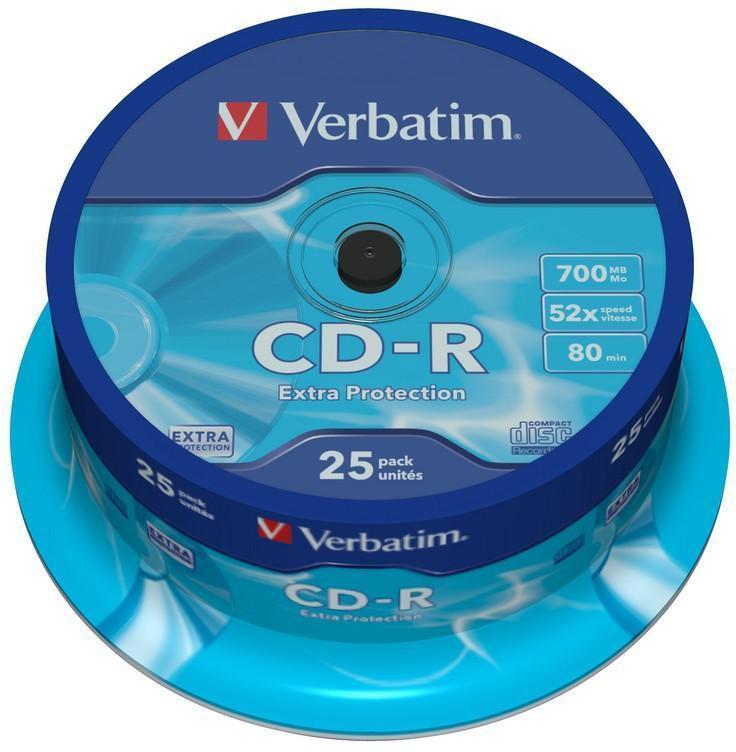 „Verbatim CR-R Extra Protection“ 0,7 GB, 52 x 25 pakuotės velenas