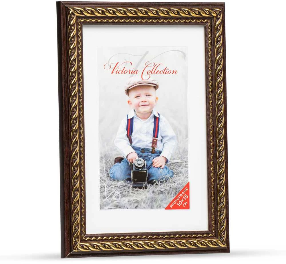 Nuotraukų rėmelis Victoria Collection Photo frame Action 4 10x15, juodas/auksinis