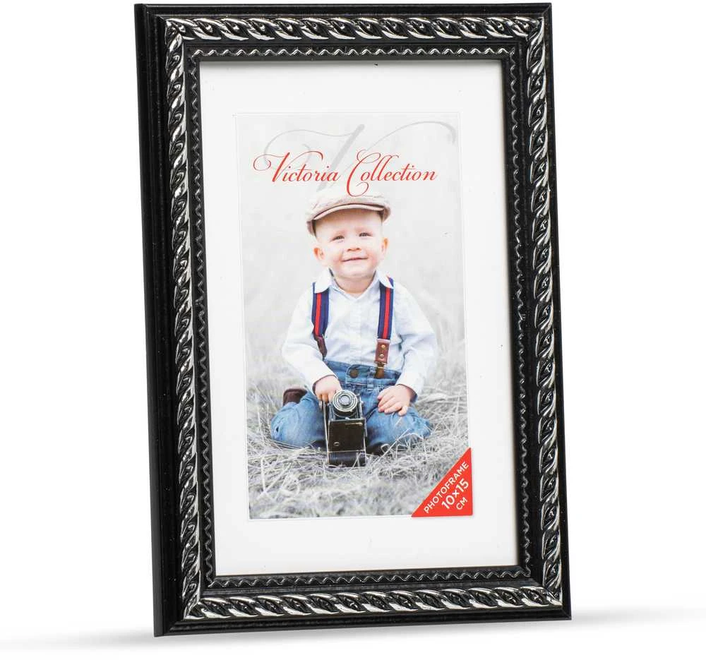 Nuotraukų rėmelis Victoria Collection Photo frame Action 4 10x15, juodas/sidabrinis
