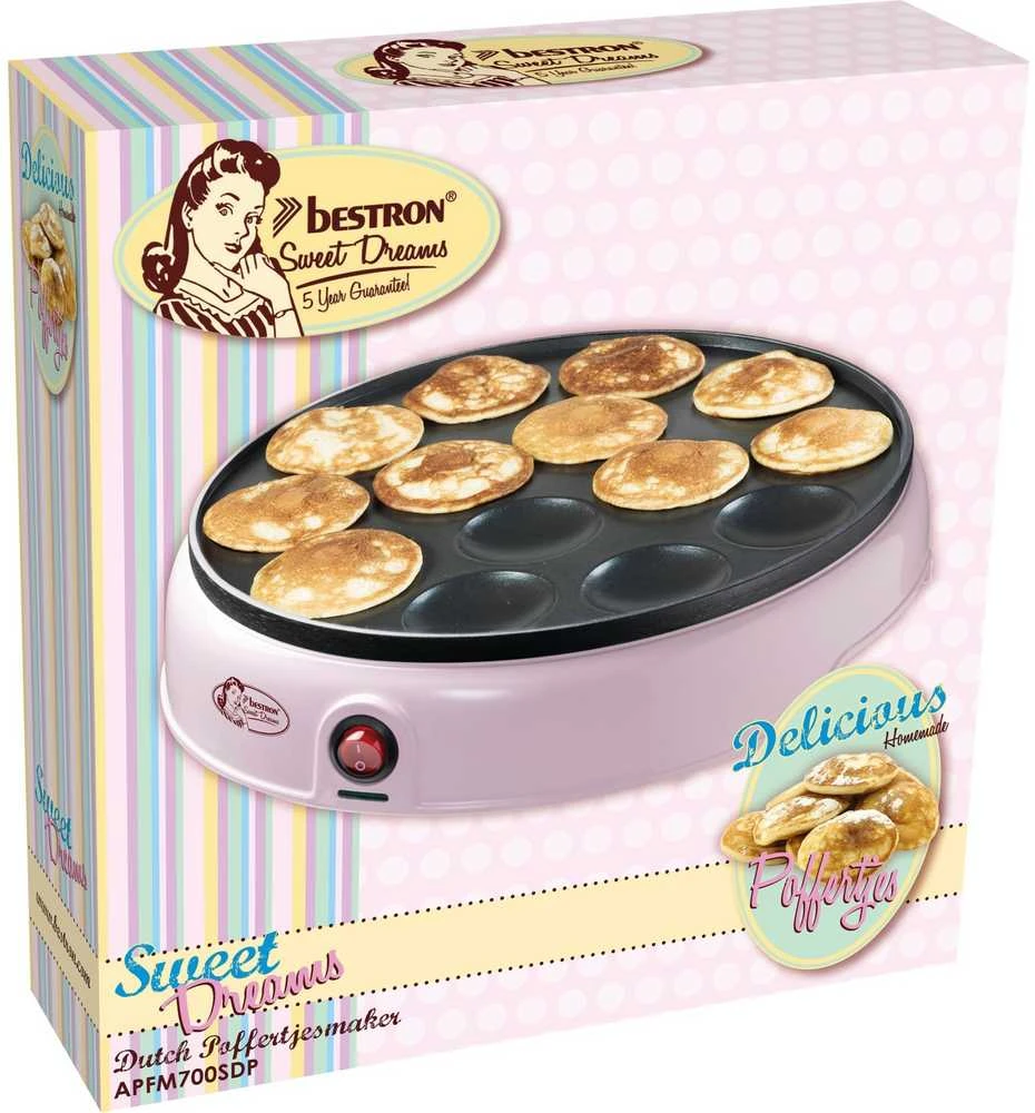 Bestron Mini Blynelių keptuvė, 800W, Rožinis