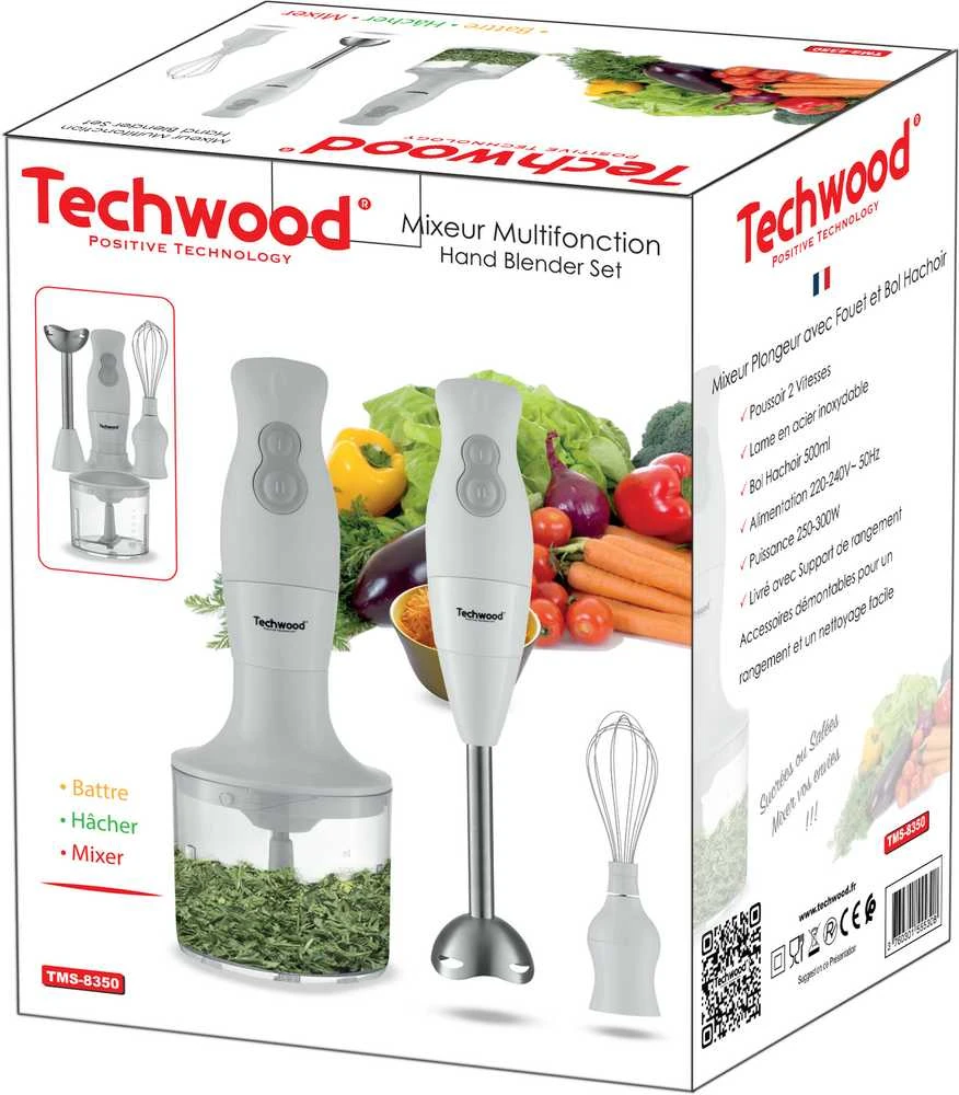 Virtuvinės svarstyklės „Techwood“ rankinis trintuvas TMS-8350 Multi 300W