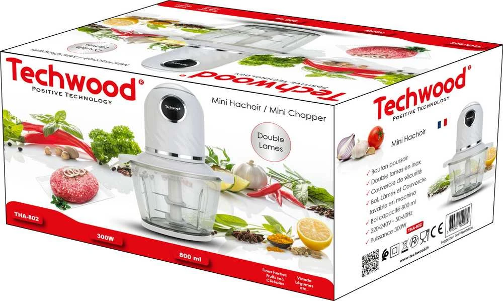 Virtuvinės svarstyklės Techwood smulkintuvas Mini THA-802