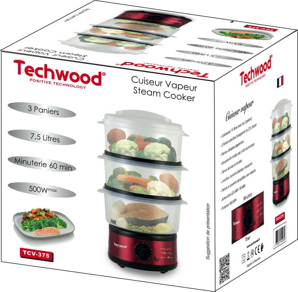 Virtuvinės svarstyklės „Techwood“ maisto garintuvas TCV-375 7,5 l