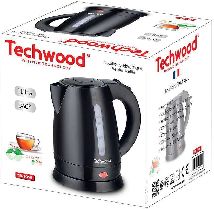 Techwood | Virdulys | TB-1056 | Electric | 1600 W | 1 L | 360° rotational base | Juodas