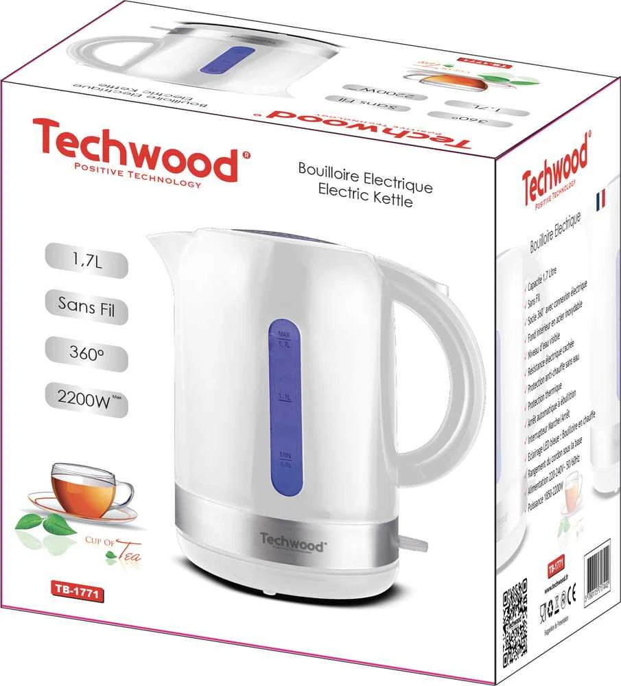 Virtuvinės svarstyklės Techwood virdulys TB-1771 1,7 l, baltas